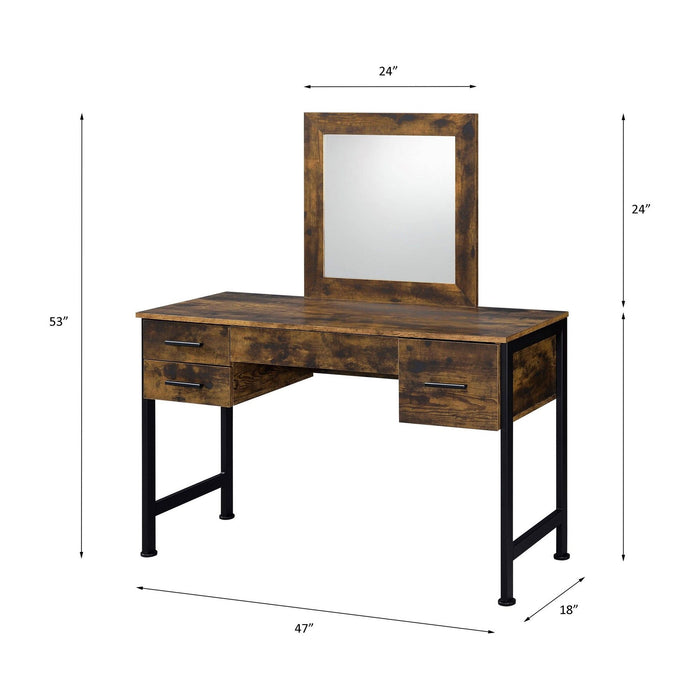 Juvanth - Rustic Vanity Desk Mirror - Oak