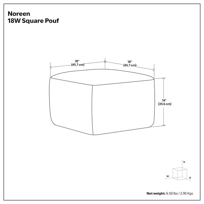 Noreen - Upholstered Square Pouf