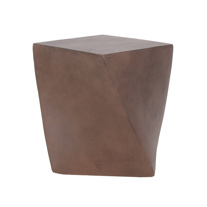Outdoor Lightweight Concrete Side Table - Brown