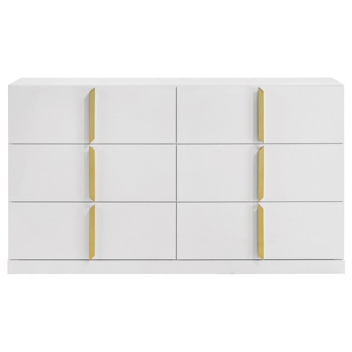 Lauryn - 6 Drawer Dresser Cabinet - Gloss White