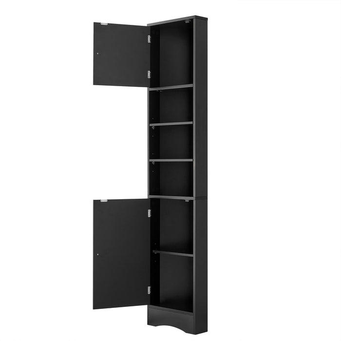 Multi Functional Corner Cabinet With Adjustable Shelves And 2 Doors