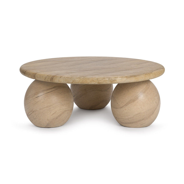 Elaria - Outdoor Round Coffee Table - Beige