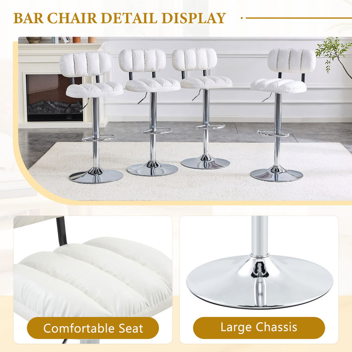 Adjustable Height Bar Stools With Footrest For Kitchen Island (Set of 2)