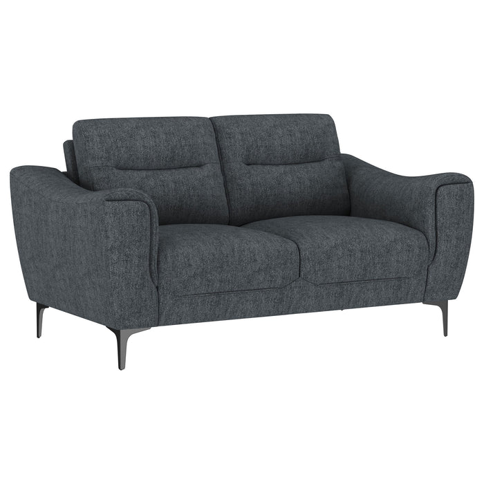 Oberle - 2 Piece Upholstered Sofa Set With Pocket Coil Seating - Charcoal