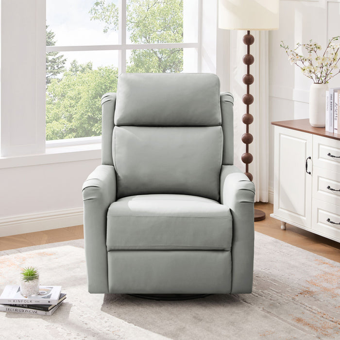 Manual Recliner Swivel Rocking Chair With 8 Point Massage And Heating