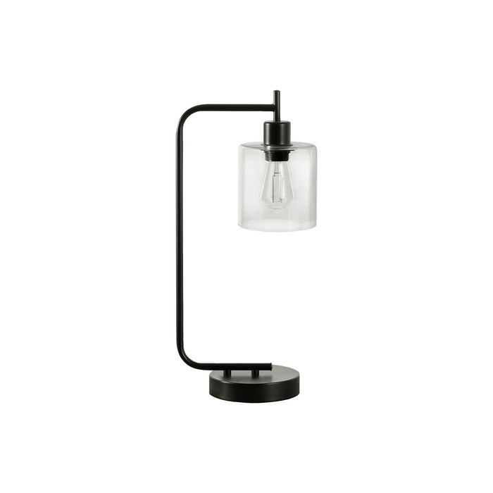 Lighting, Table Lamp, USB Port Included, Glass Shade, Modern - Black