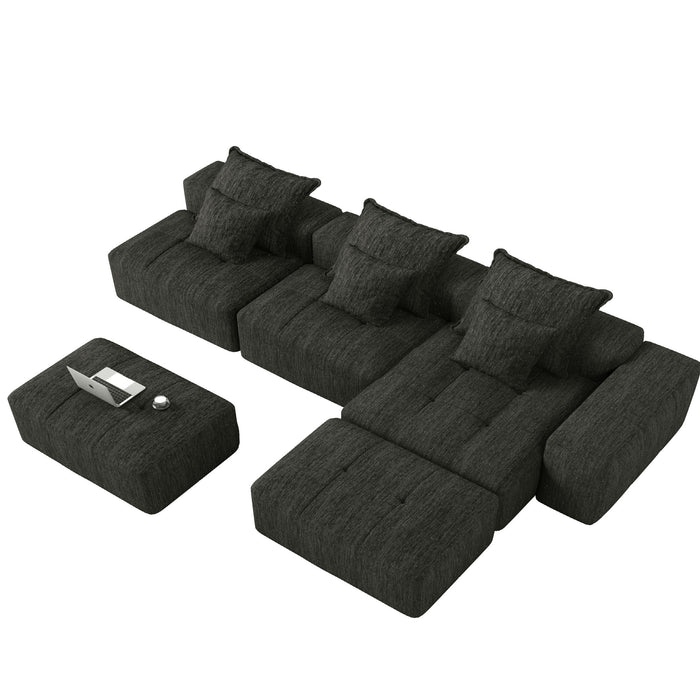 Modern Oversized Diy Combination, Modular Sectional Sofa With Pillows