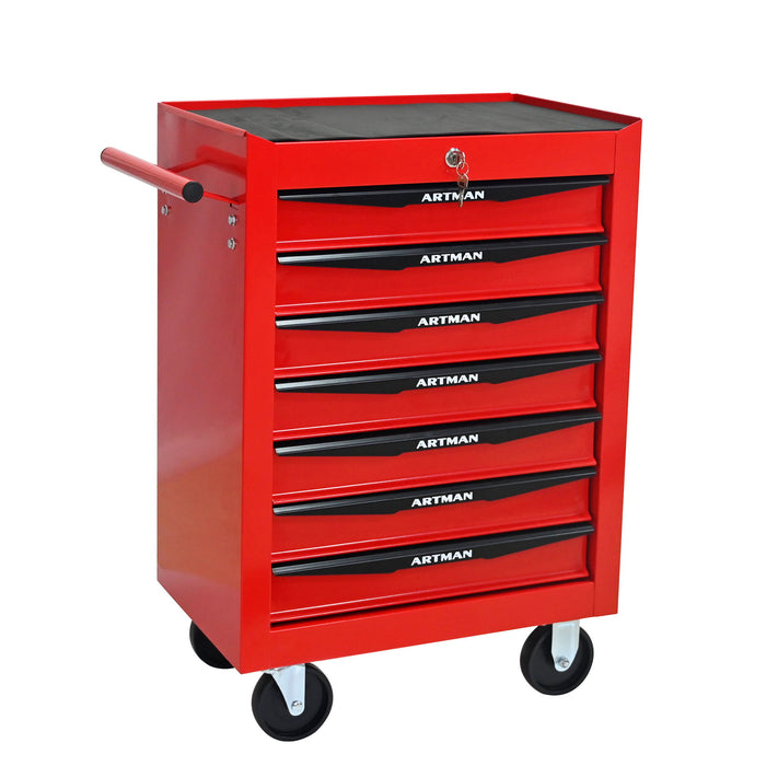 Rolling Metal Tool Chest With Drawers, Steel Storage Cabinet With Ball Bearing Slides