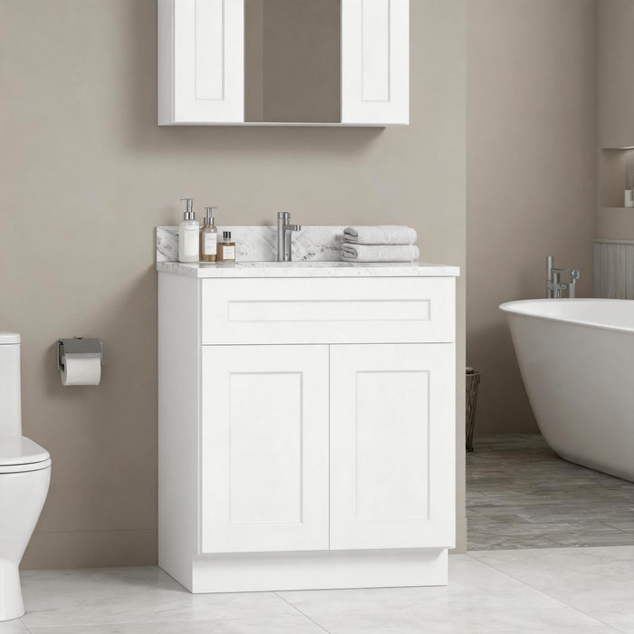Shaker Base Cabinet With Soft-Close Drawer & Double Doors, Adjustable Shelf