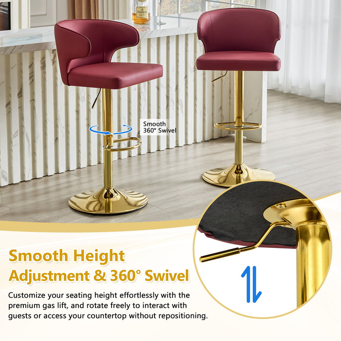 Adjustable Swivel Bar Chair With High Back Support