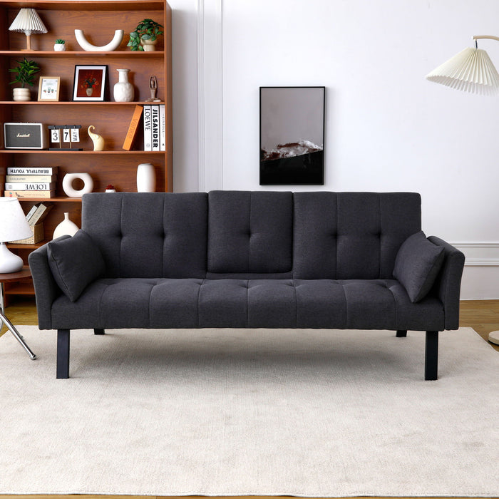 Sofa Bed With Foldable Design And Cup Holder