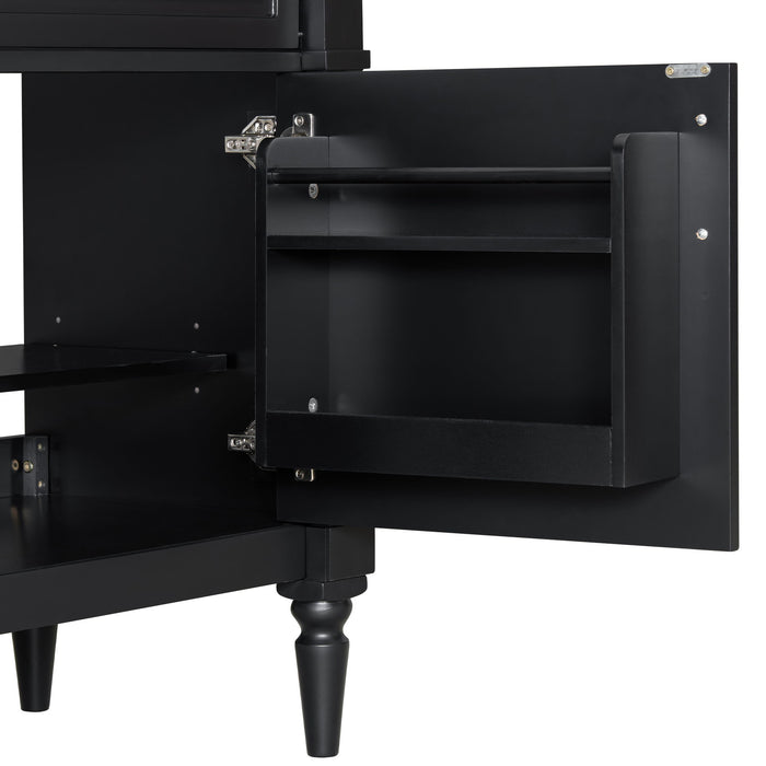 Freestanding Bathroom Vanity With Sink, Adjustable Shelf, Flip Drawer