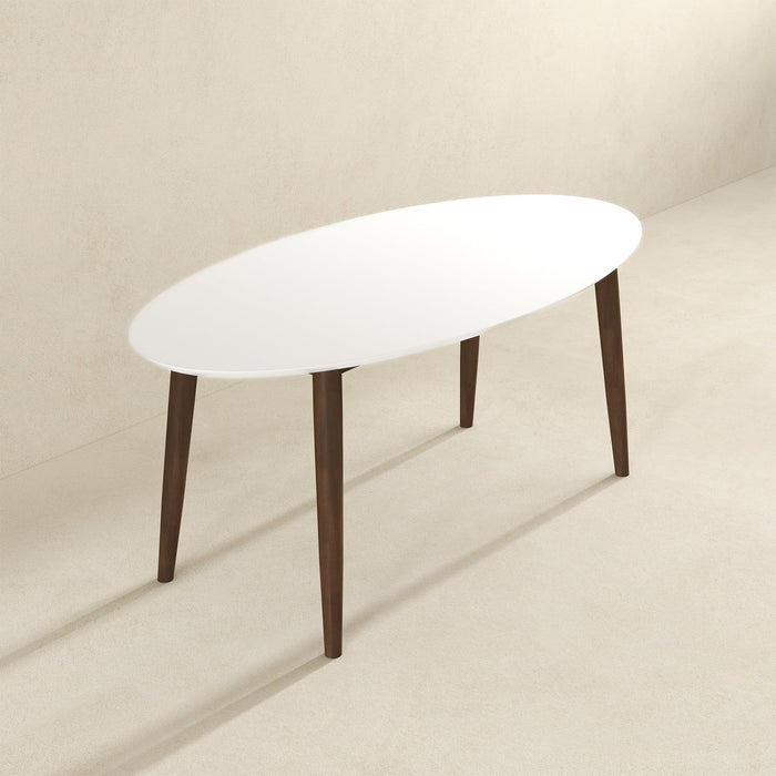Ada - Oval Dining Table And 4 Side Chairs - White
