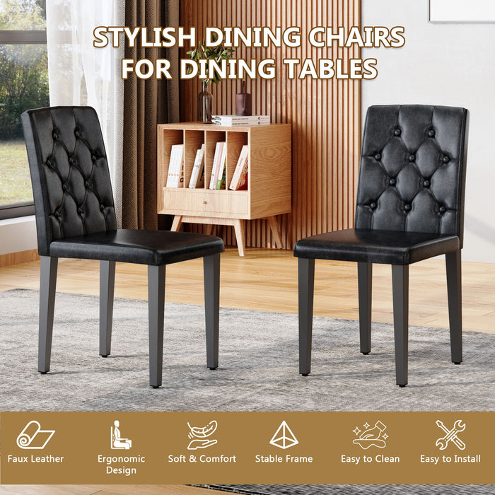 Dining Chairs With Ergonomic Buckle Backrest For Family Dining Rooms