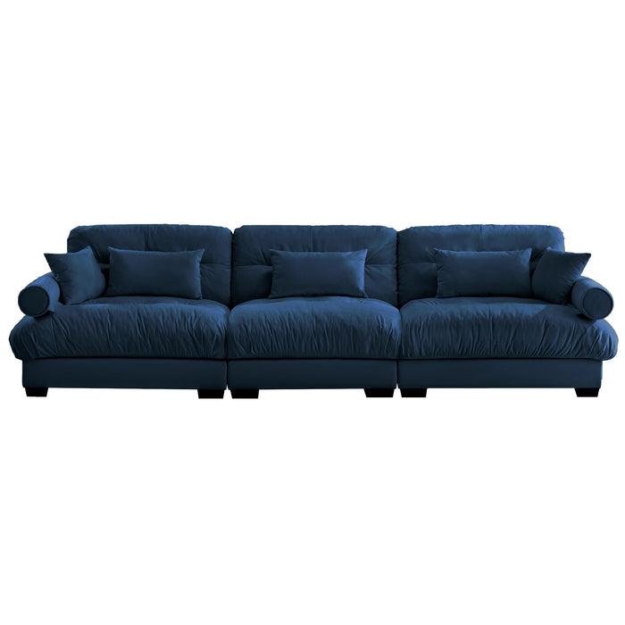 Modern Oversize Sofa With Cloud Like Comfort, Featuring Waist And Throw Pillows