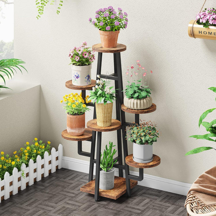 7 Tier Corner Plant Shelf With High Low Design For Living Room