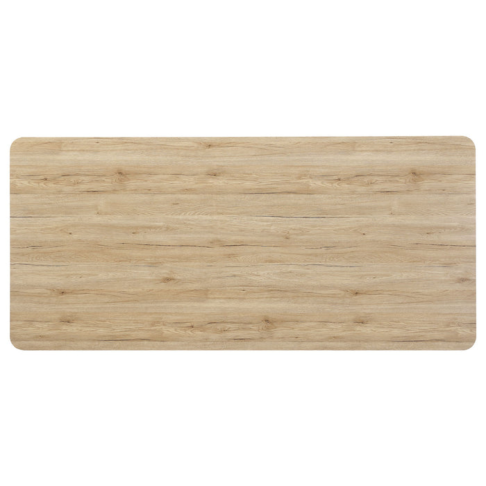 Galahan - Rectangular Dining Table With Twisted Pedestal Base - Oak