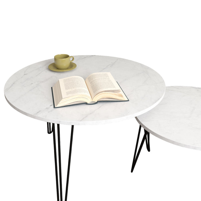 Round Nesting Coffee Table For Living Room (Set of 2)