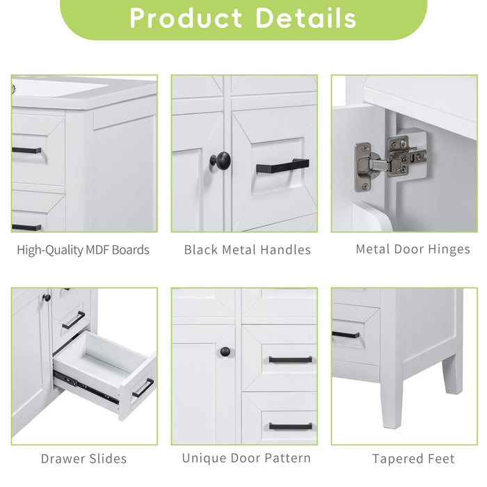 Modern Bathroom Vanity Base Only With Drawers, Freestanding Design