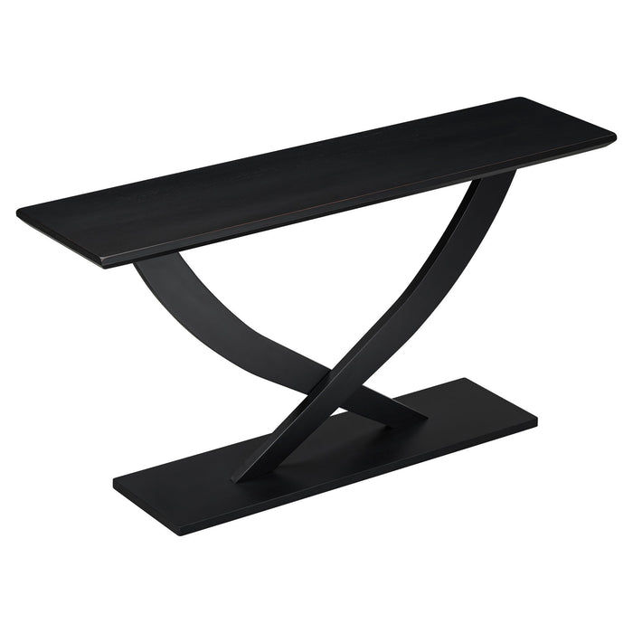Console Table With Cross Leg Base And Reinforced Support Plate