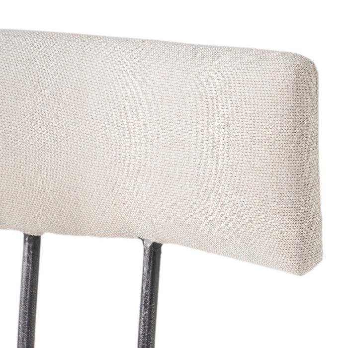 Industrial Modern Upholstered Adjustable Height Swivel Barstool - Beige