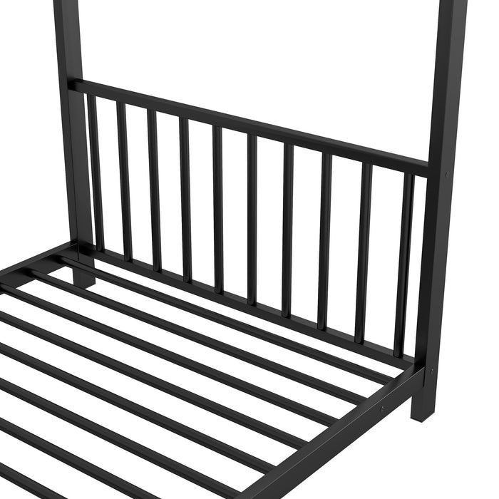 Metal House Platform Bed With Modern Design And Durable Frame