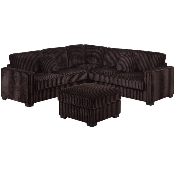 Modern Sectional Set With Cocktail Ottoman