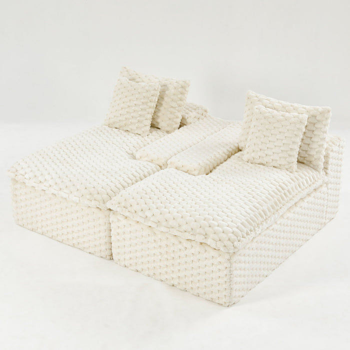 Double Chaise Lounge With Full Compressed Sponge