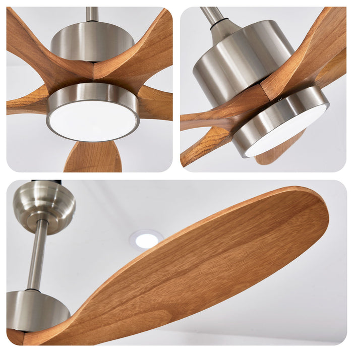 Ceiling Fan With Lights Quiet DC Motor Ceiling Fans 6 Speed Levels - Nickel