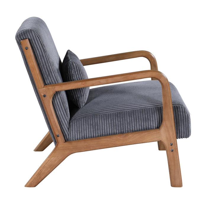 Upholstered Armchair With Back Support Pillow