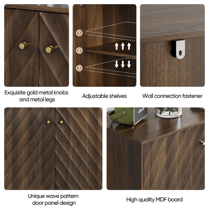 Sideboard Buffet With Storage For Living Room - Walnut