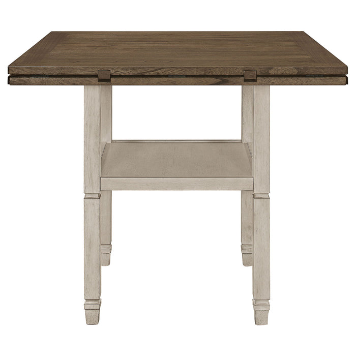Bentley - Extension Dining Table With Storage Shelf - Rustic White