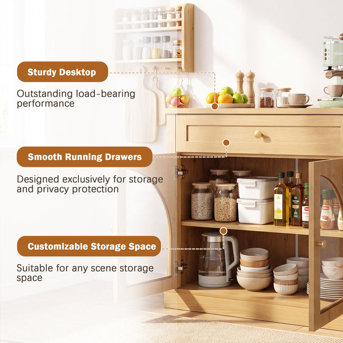 Modern Sideboard Cabinet With 1 Drawer And 2 Arched Doors