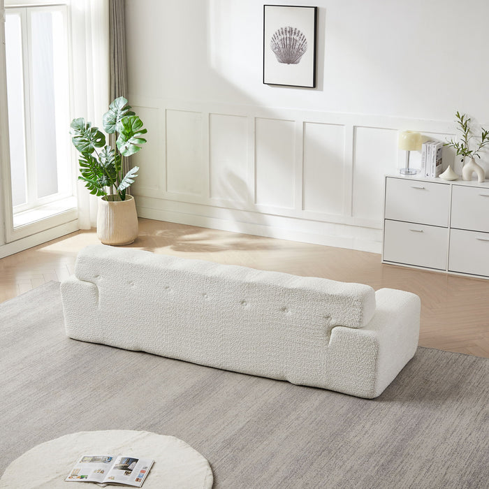 Cloud Series Minimalist Button Tufted Square Arm 3 Seater Sofa