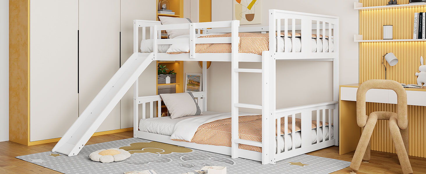 Bunk Bed With Convertible Ladder And Slide