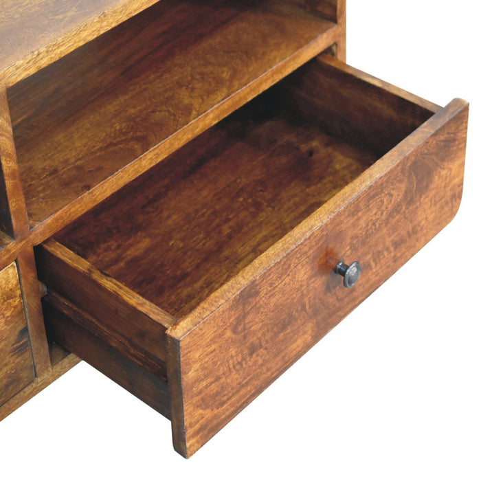 Trio Curved Media Unit - Antique Bronze