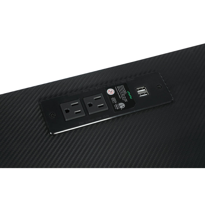 Darby - Writing Desk With USB Ports - Black