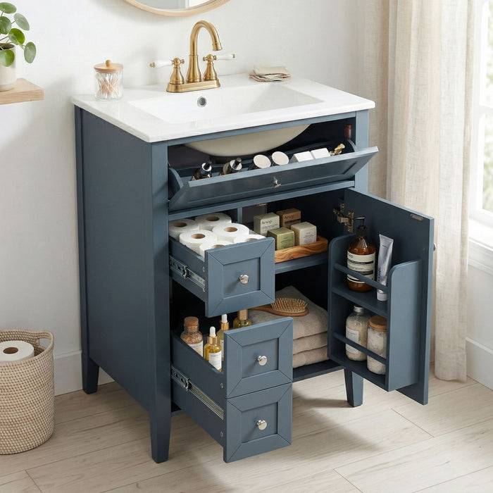 Bathroom Vanity With Sink, Soft Closing Cabinet