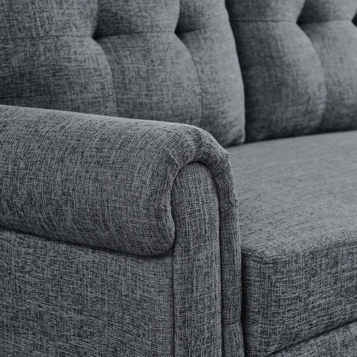 Upholstered Sleeper Sofa With Reversible Storage Chaise - Dark Gray