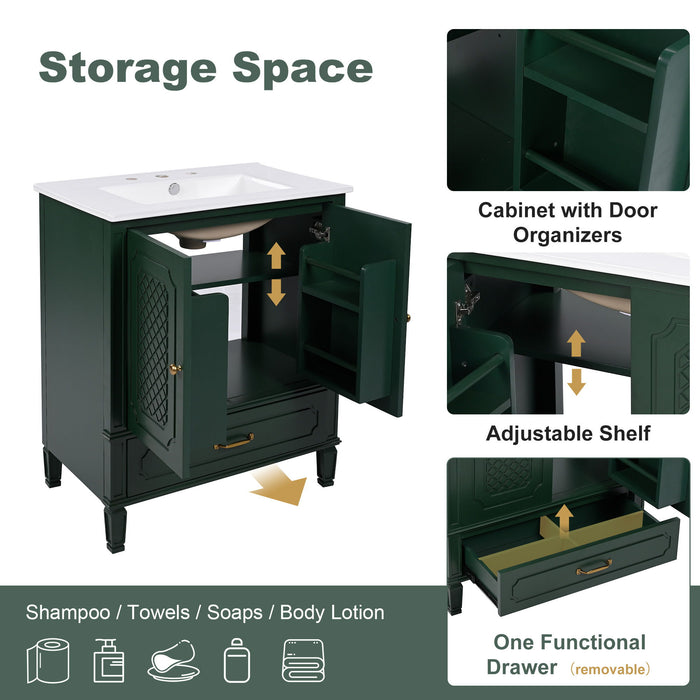 Bathroom Vanity With Sink, Soft Closing Door, Multi Functional Storage