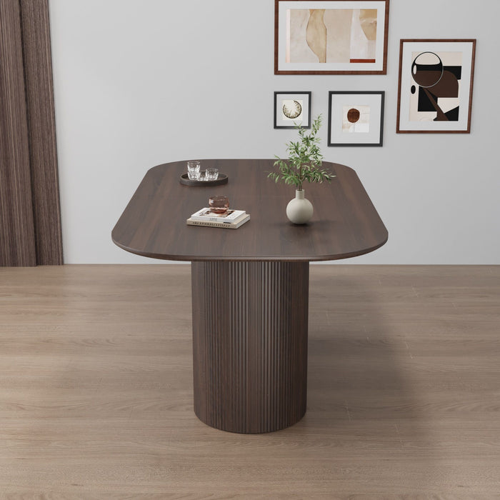 Modern Dining Table With Vertical Striped Legs