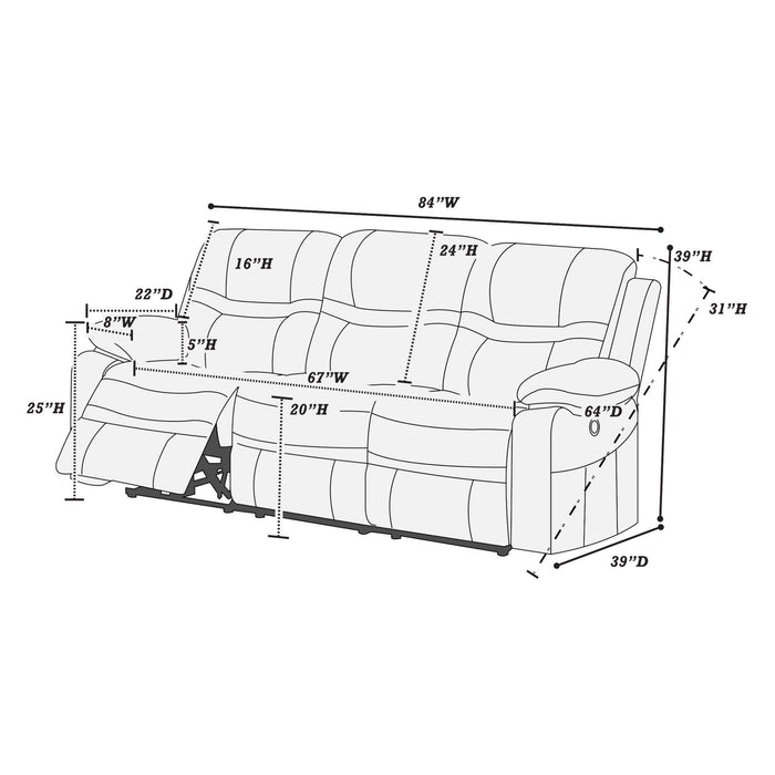 Modern Style Living Room Set With Pillow Arms