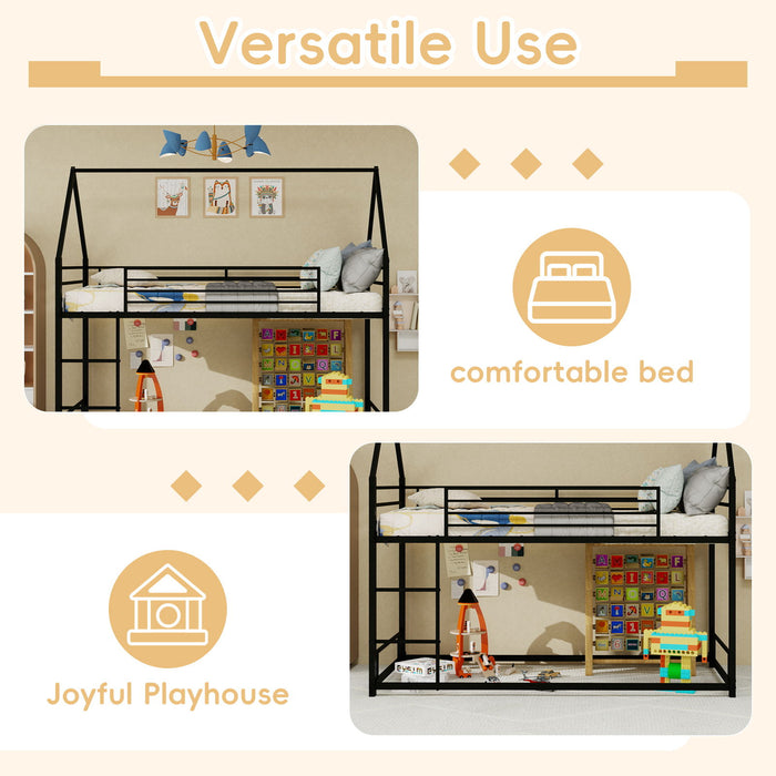 Bunk Bed With Safety Guardrails, No Box Spring Needed