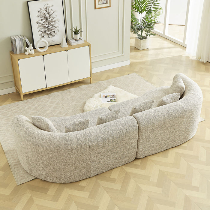 Curved Sectional Sofa With 6 Pillows