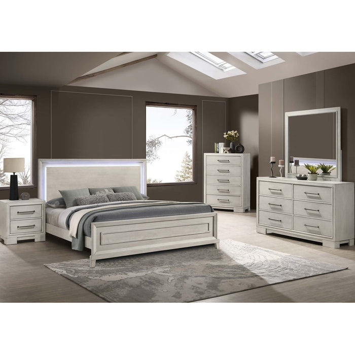 Elegant Style Bed With LED Lights On Headboard