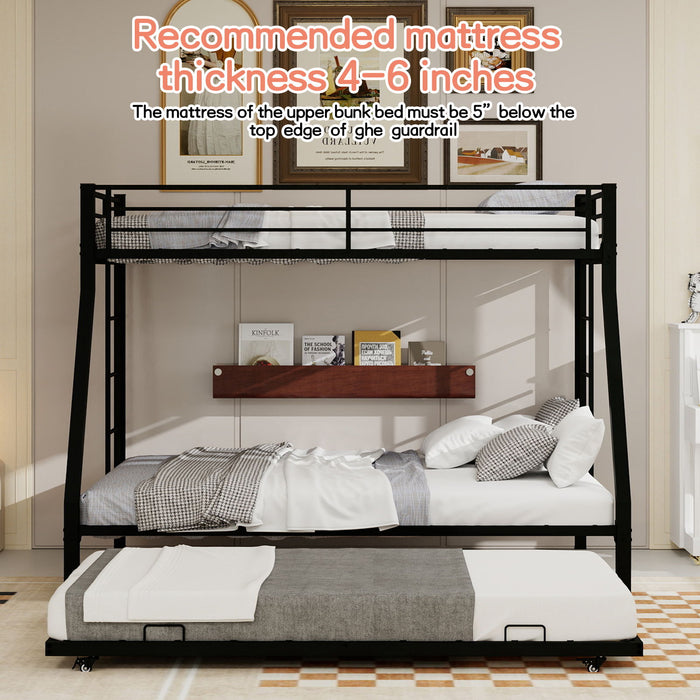 Bunk Bed For Kids, Convertible Frame With Ladders & Guardrail