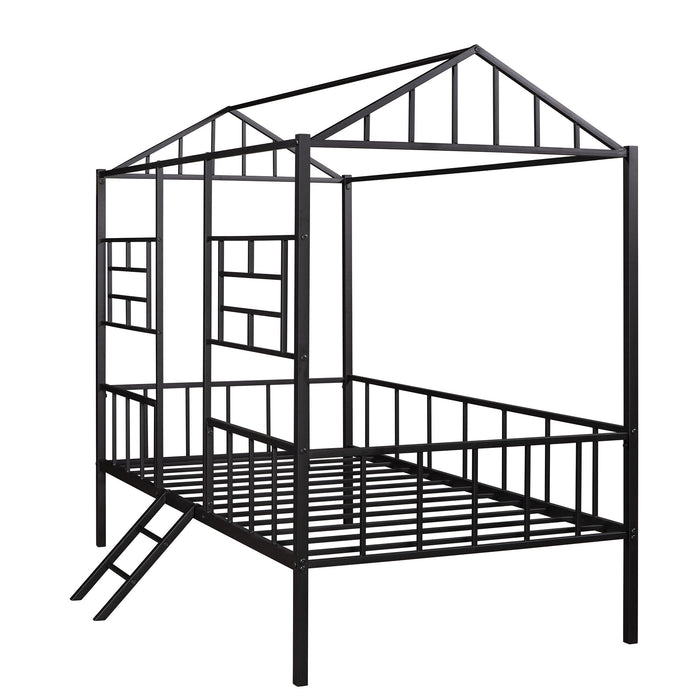 House Bed Frame With Slatted Support, No Box Spring Needed