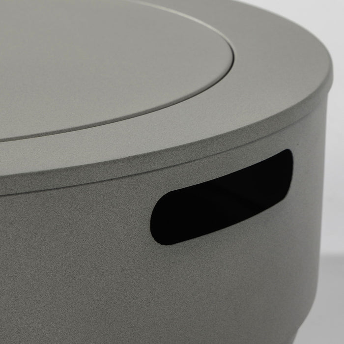 23" Propane Gas Fire Pit Bowl, 40000 Btu Round Steel Fire Pit For Outside Patio Deck Garden Backyard - Gray