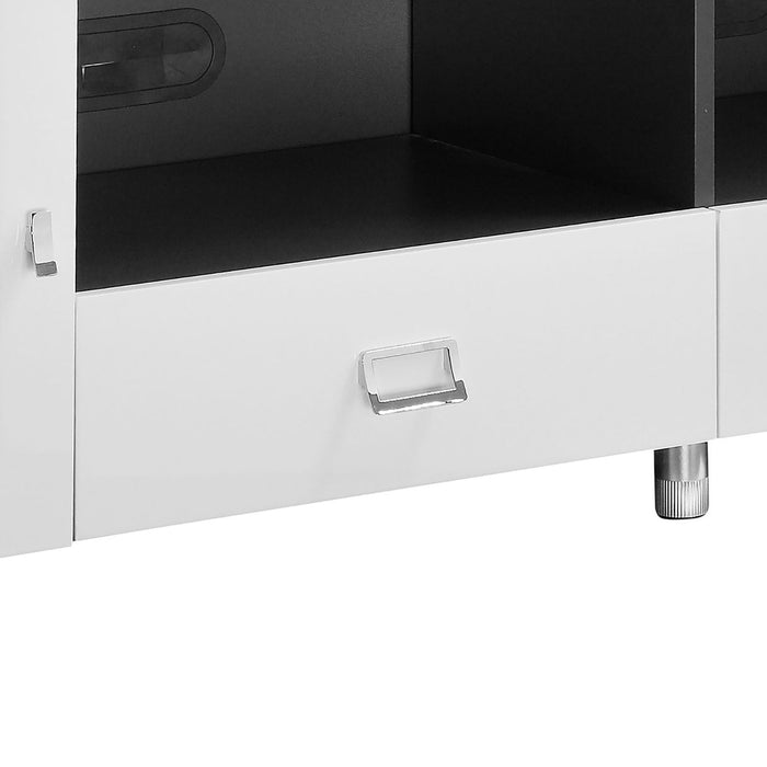 2 Drawer TV With Pulls, Storage Furniture For Living Room - White