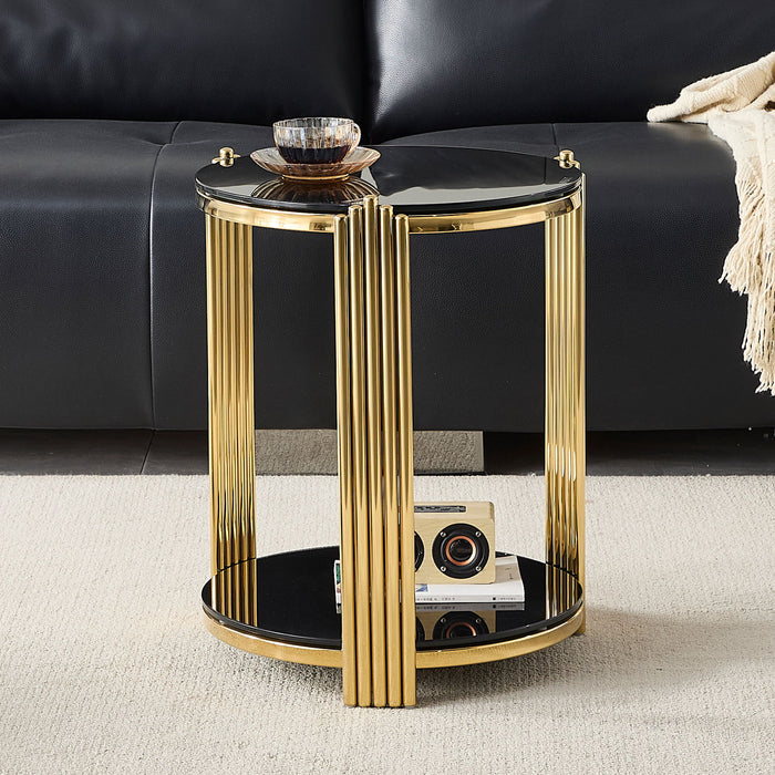 Round Table With Double Layer Storage